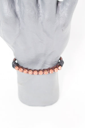 KD-0114 Metal and Leather Adjustable Bracelet