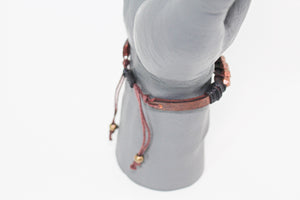 KD-0114 Metal and Leather Adjustable Bracelet