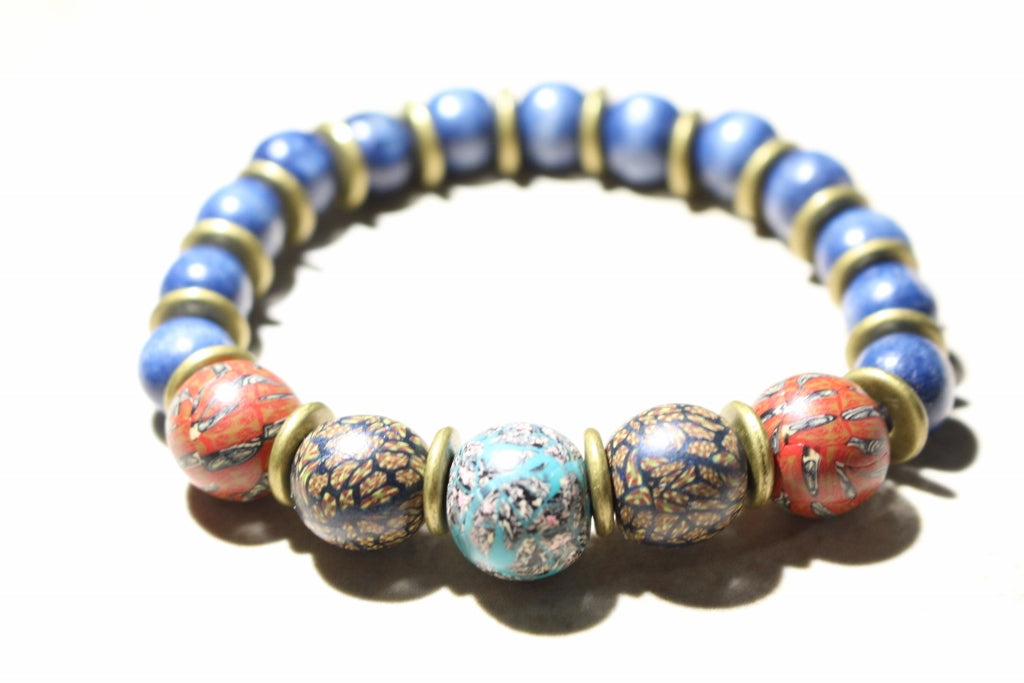 KD-SS004 "Azul" Hand-Rolled Mix Bracelet