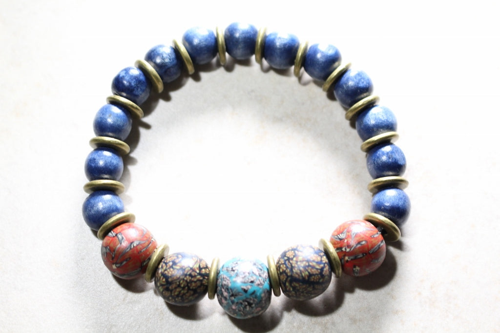 KD-SS004 "Azul" Hand-Rolled Mix Bracelet