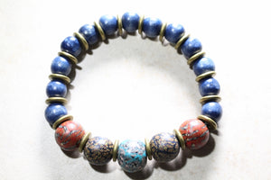 KD-SS004 "Azul" Hand-Rolled Mix Bracelet