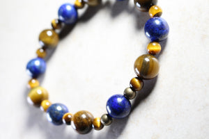 KD-0057 Lapis Lazuli and Tiger's Eye Bracelet