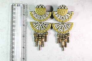 KD-0071 Tiered Carved Crystal Beaded Studs