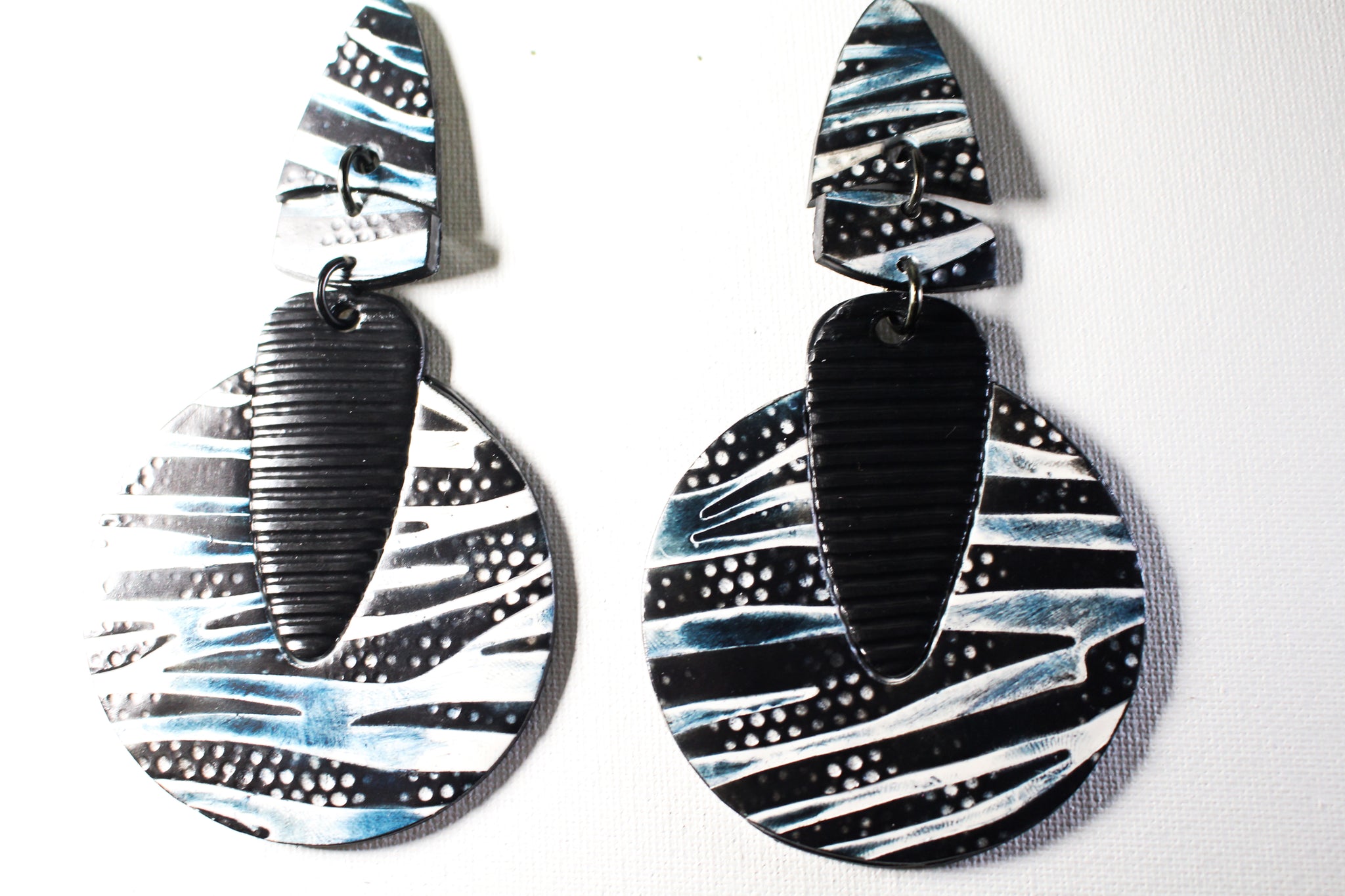 KD-0087b "Lulu" Zebra Statement Earrings