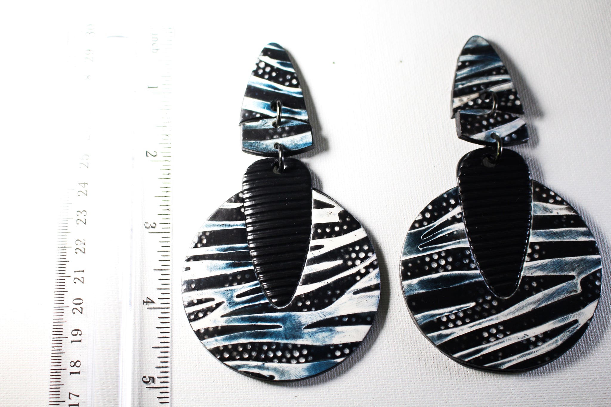 KD-0087b "Lulu" Zebra Statement Earrings