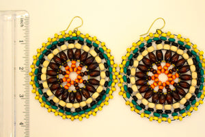 KD-1108 Maximalist Brown Multi Beaded Drops