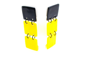 KD-1110a "Ivy" Modern 3 Tiered Drop Posts in Black/Yellow
