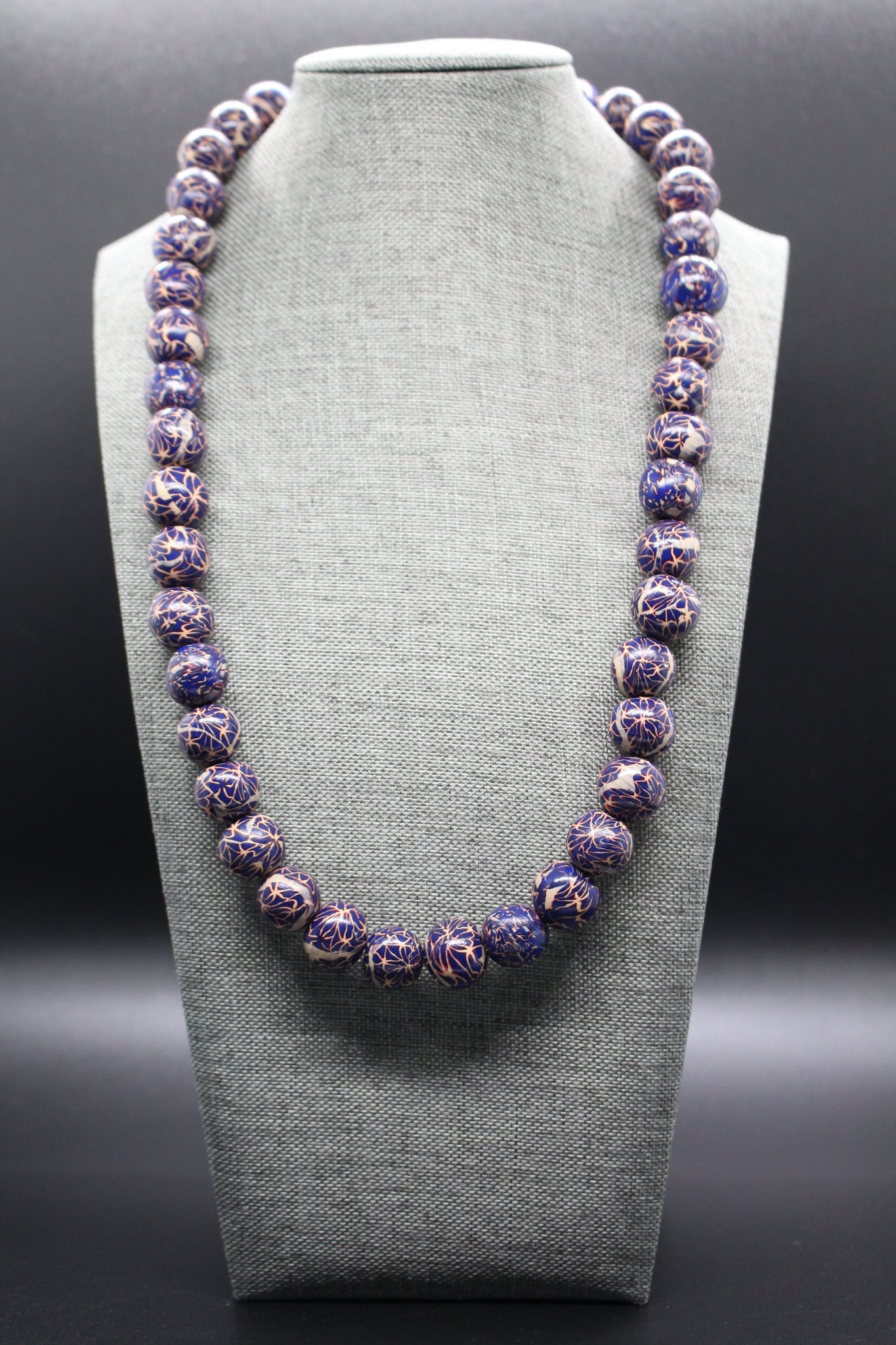 KD-SS002 The "Royal" Dark Blue Hand-Rolled, 22 Inch Gender Neutral Necklace
