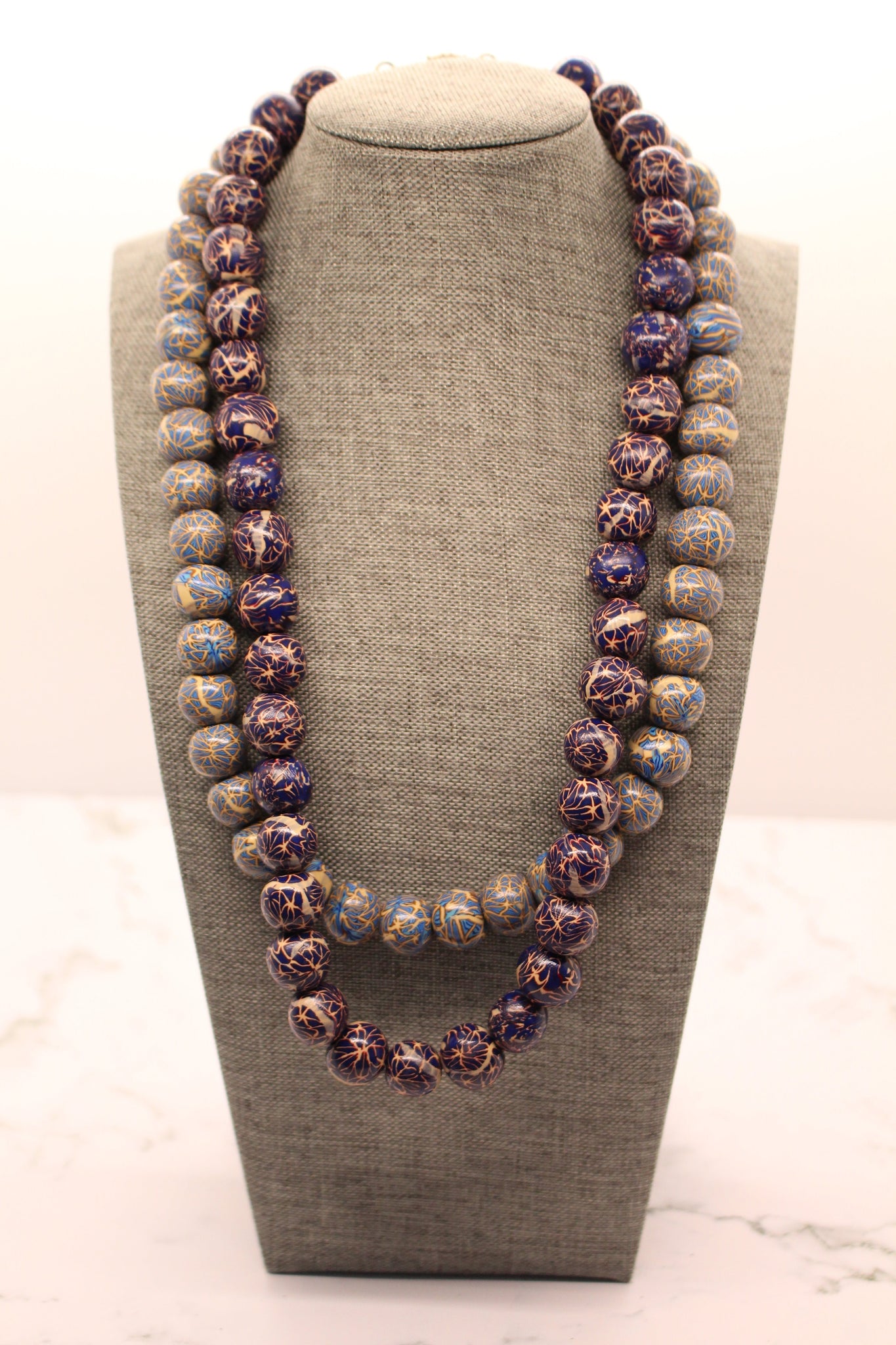 KD-SS002 The "Royal" Dark Blue Hand-Rolled, 22 Inch Gender Neutral Necklace